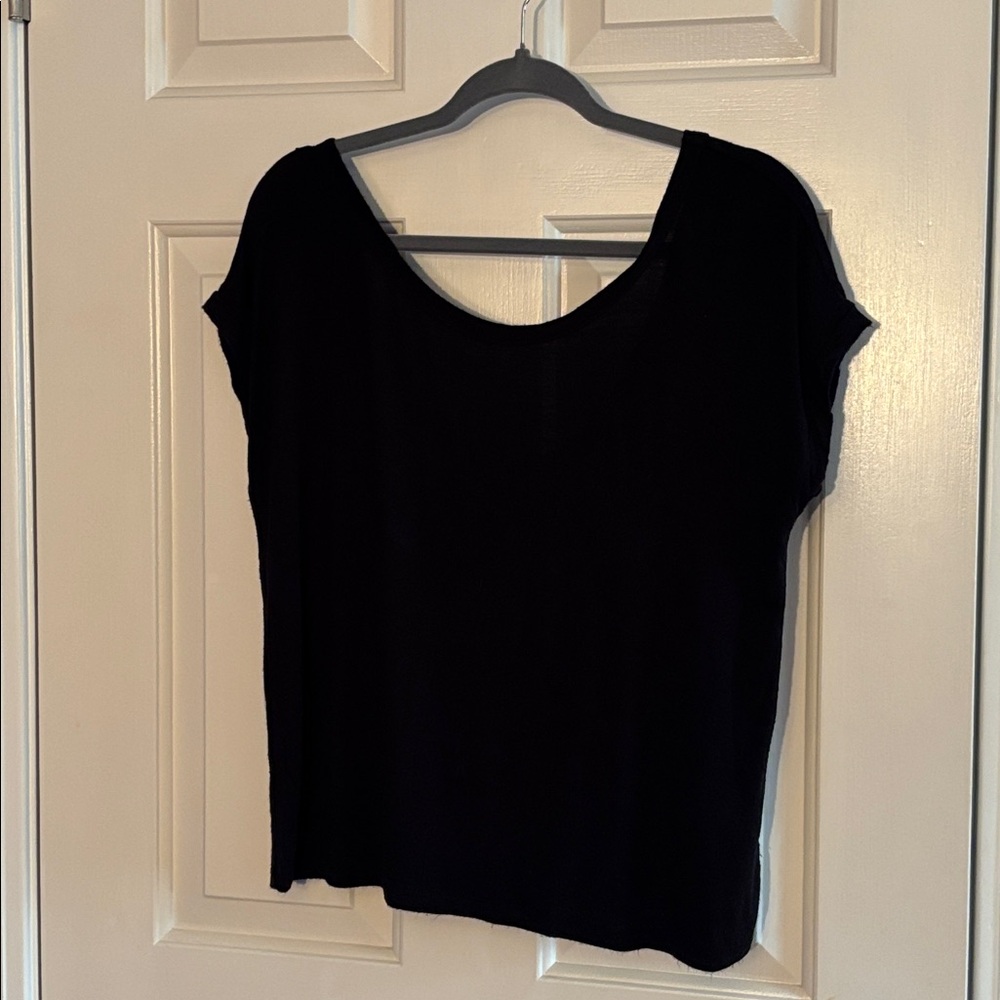Black Drop Shoulder Short Sleeve Pure Barre Top